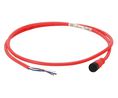 Cordset, M12 Plug - Bare End, 8 Conductors, 5m, Red